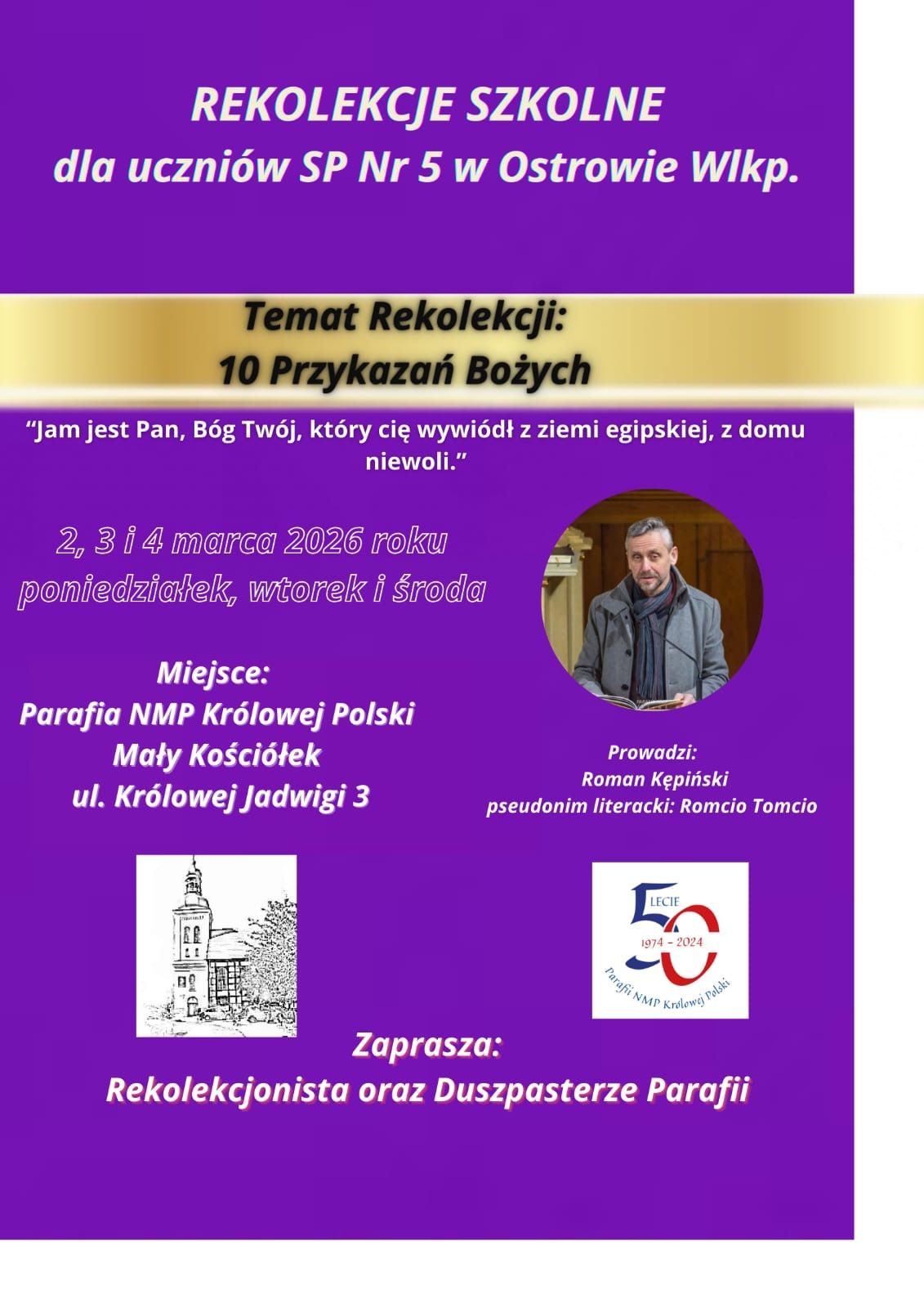 Rekolekcje Szkolne: 2-4 marca 2026